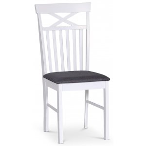 Sofiero spisebordsstol med krydset ryg - Hvid / Gr + Mbelplejest til tekstiler