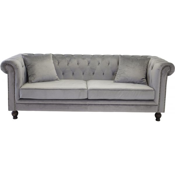 Chesterfield 3-pers. Sofa Churchill - Lysegr fljl