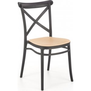 Cadeira stabelbar spisestuestol 512 - Sort/rattan