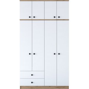 Mendy garderobe 120 cm - Valnd/hvid