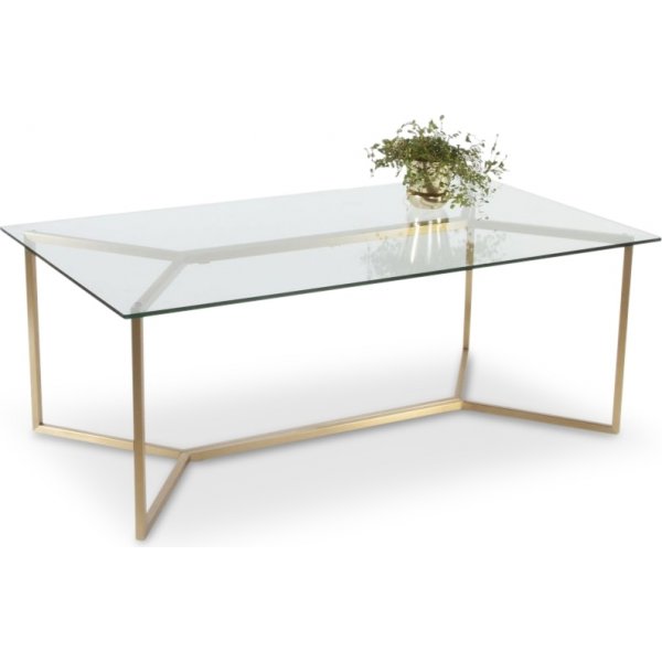 Palma sofabord 130 cm - Glas/Messing