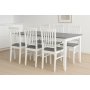 Spisest 6 stole + bord 180x90 cm - hvid/gr + 6.00 x Servietringe