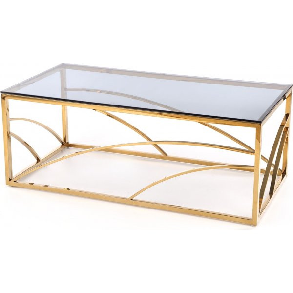 Kosmos sofabord 120 x 60 cm - Rget glas/guld