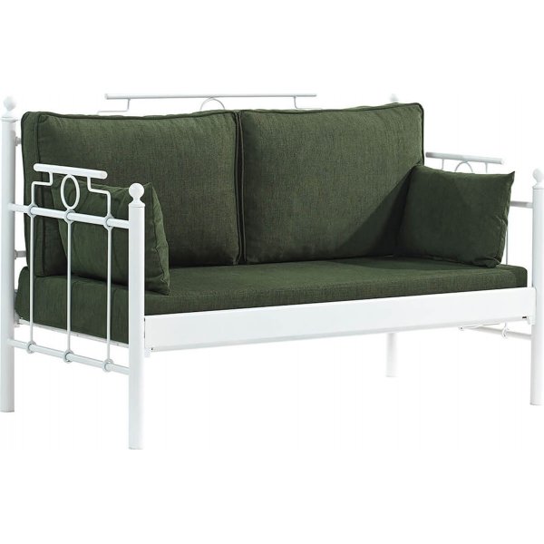 Hampus 2-personers udendrs sofa - Hvid/grn