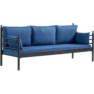 Manyas 3-personers udendrs sofa - Sort/bl