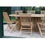 Salt udendrs spisebordsst ovalt spisebord 200 cm med 6 spisebordsstole - Teak