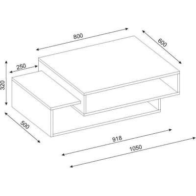 Tab sofabord 105 x 60 cm - Hvid/valnd