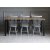 Dalsland spisegruppe: Spisebord i sort/eg med 6 spadserestavestole