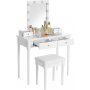 Joni toiletbord med skammel 90 x 40 cm - Hvid