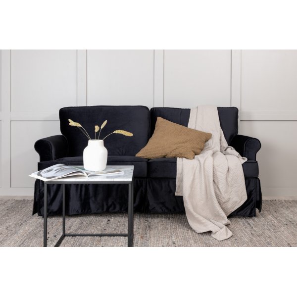 Stof 2-personers sofa - Sort