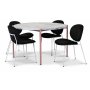 Asp spisebord 120cm - Lys marmor / pink