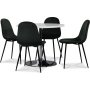 Tiana spisegruppe, rundt spisebord med 4 stk Carisma fljlstole - Hvid / Grn