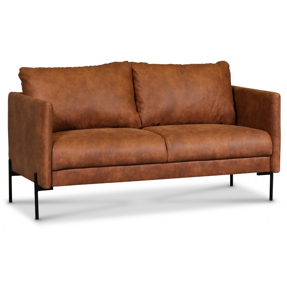 klap fatning kasseapparat Kingsley 2,5-pers. sofa - Cognac (Eco-læder) - SALG -35% - 5195 DKK -  Trendrum.dk
