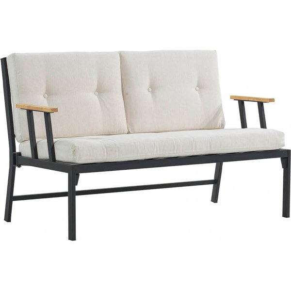 Lotus 2-personers udendrs sofa - Sort/beige