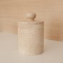 Krukke i beige travertin marmor