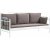 Hampus 3-personers udendrs sofa - Hvid/brun + Mbelplejest til tekstiler