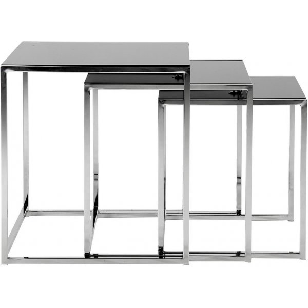 Irving bordst - Krom/Sort glas