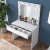 Bijou toiletbord med spejl 20 - 90 x 45 cm - Hvid