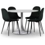 Seat spisegruppe, rundt spisebord med 4 Carisma fljlsstole - Hvid/Grn