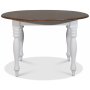 Victoria rundt hvidt spisebord 120 cm med brunbejdset plade