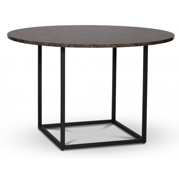 Sintorp rundt spisebord 115 cm - Brun marmor (Eksklusivt laminat)