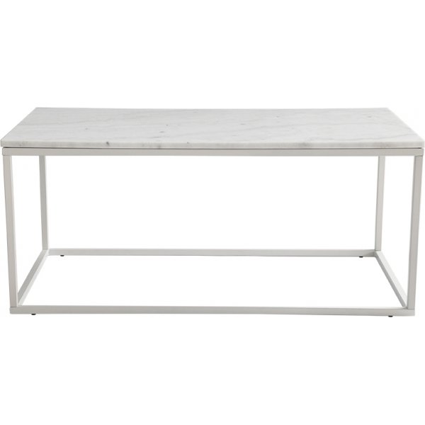 Accent rektangulrt sofabord i marmor 110 cm - Hvid marmor