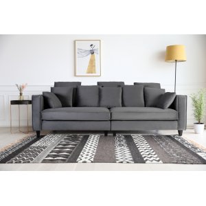 Brandy Lounge 3,5 personers sofa XL - Mørkegrå (fløjl) Brandy Lounge 3,5 personers sofa XL - Mørkegrå (fløjl)