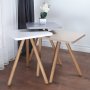 Tredobbelt dkket bord 34 x 34 cm - Hvid/cappuccino/gr