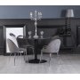 Plaza spisegruppe, marmorbord med 4 Plaza fljlsstole - Gr / Sort / Krom