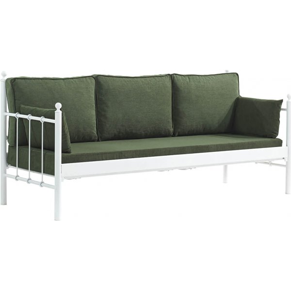 Lalas 3-personers udendrs sofa - Hvid/grn