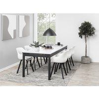 Norwalk spisebord XL 215-315cm - Hvid (HPL) / Sort Norwalk spisebord XL 215-315cm - Hvid (HPL) / Sort