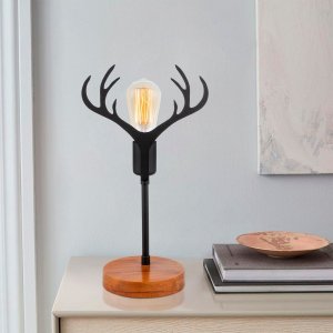 Antler bordlampe - Valnd/sort