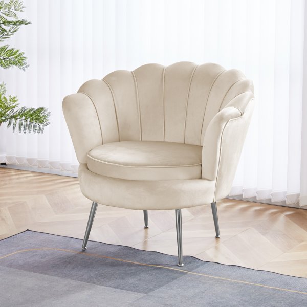 Monaco lnestol - Beige / krom