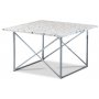 Terrazzo sofabord 75x75cm - Cosmos Terrazzo & understel cross krom