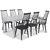 Mellby spisegruppe 180 cm bord med 6 grå Dalsland Cane stole med armlæn