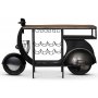 Klassisk Vespa bardisk 183 x 51 cm - Sort/slv