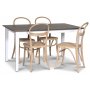 Skagen spisebordsst; spisebord 140 cm - Hvid/brunbejdset eg med 4 stk. Danderyd No.16 spisebordsstole Whitewash