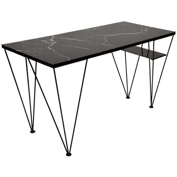 Cube Skrivebord - Glas/sort