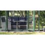 Orlando hjrnesofa med hj ryg (justerbar) inklusive spisebord - Gr polyrattan