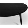 Omni spisegruppe, rundt spisebord 130 cm inkl. 4 bro drejelige sorte stole - Sortbejdset eg