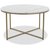 Maryland sofabord 85 cm - Hvid gte Marmor / Mat messing