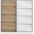 Kapusta garderobe med spejldr, 180 x 52 x 210 cm - Hvid/brun