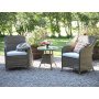 Mercury loungest med lnestole og rundt sidebord - Polyrattan