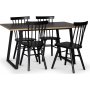 Edge 3.0 spisebordsst 140x90 cm inkl 4 stk. sorte Orust pindestole - Sort Hjtrykslaminat (HPL)