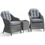 Solhaga udendrs mbelst 2 lnestole med bord - Gr polyrattan