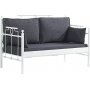 Hampus 2-personers udendrs sofa - Hvid/antracit