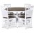 Skagen spisebordsst; rundt spisebord 120 cm - Hvid/brunolieret eg med 4 stk. Skagen stole (Kryds i ryggen) med brunolieret sd