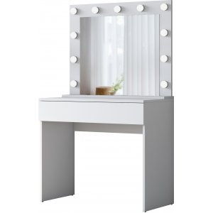 Bijou toiletbord med spejl 20 - 90 x 45 cm - Hvid