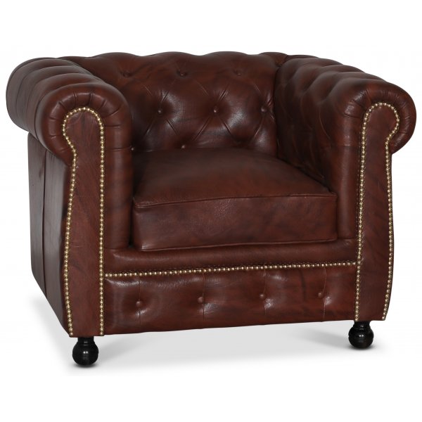 Chesterfield Old England lnestol - antikbehandlet lder