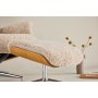 Ulla lnestol med fodskammel i freskind - Beige / Eg / Krom